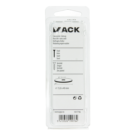 Mack 1017746 - carrosserie sluitring verzinkt6 st 15,0 x 40 mm | 5 stuks