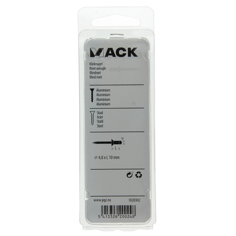 Mack 1020302 - 28 blindnieten alu 4,8x10mm | 5 stuks