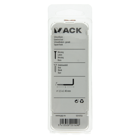 Mack 1019703 - schroefduim messing 3st 3,5 x 40mm | 10 stuks