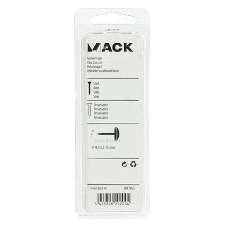 Mack 1017865 - garniernagel staal renaissance 25 st 9,5x15 mm | 10 stuks