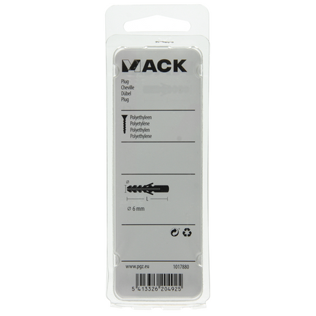Mack 1017880 - plug polyethyleen 25 st 6 mm | 5 stuks