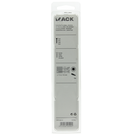 Mack 1019962 - beton raamschroef verzinkt cil.kop 8st 7,5 x 132 mm | 5 stuks