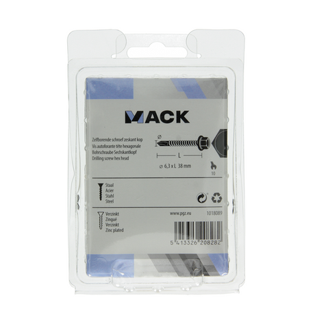 Mack 1018089 - zelfborende schroef zesk.kop verz. 40st 6,3 x 38 mm | 5 stuks