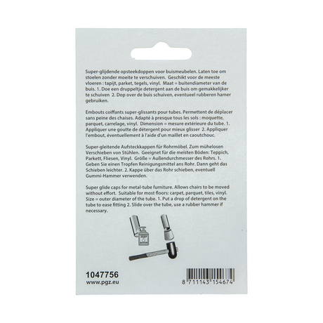 Mack 1047756 - super-glij-opsteekdop grijs ø 17 - 20 mm 4 st pcs | 6 stuks