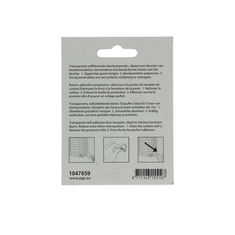 Mack 1047659 - geluidsdemper zelfklevend transparant ø 13 mm 12 st pcs | 12 stuks