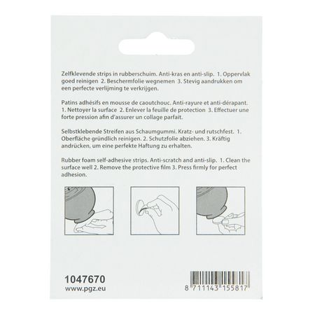 Mack 1047670 - rubberstrip zelfklevend zwart ø 25 mm 6 st pcs | 12 stuks
