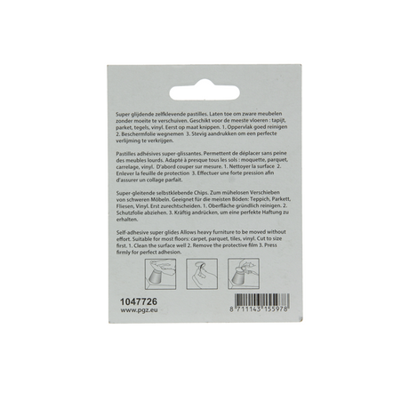 Mack 1047726 - super glijpastille zelfklevendgrijs ø 25 mm 4 st pcs | 12 stuks