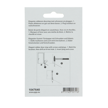 Mack 1047640 - deurstop rubber + plug zwart ø 30 mm 2 st pcs | 6 stuks