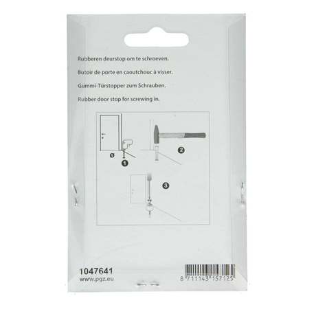 Mack 1047641 - deurstop rubber + schroef grijs 40 x 75 mm 2 st pcs | 6 stuks