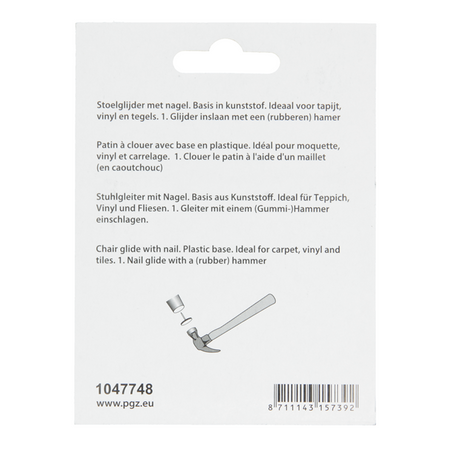 Mack 1047748 - stoelglijder nagel kunststof bruin ø 28 mm 4 st pcs | 6 stuks