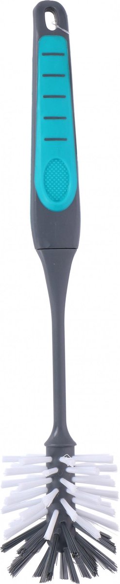 Alpina schrobborstel met steel 34 cm – schoonmaakborstel met ergonomisch handvat – huishoudborstel - grijs blauw