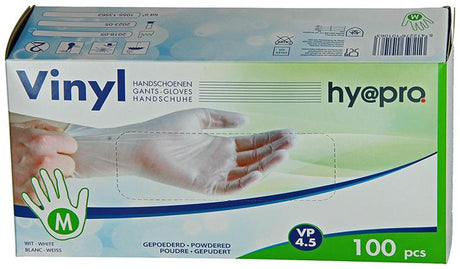 Hy@pro 1056837 - handschoen vinyl medium + doos met 100 st | 5 stuks