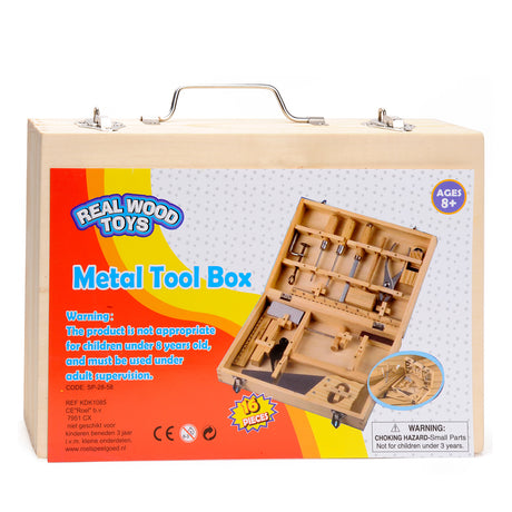 Playwood Werkzeugkasten aus Holz, 16-teilig.