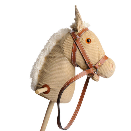Spielholz - Steckenpferd beige Rippe mit Klang - Cord