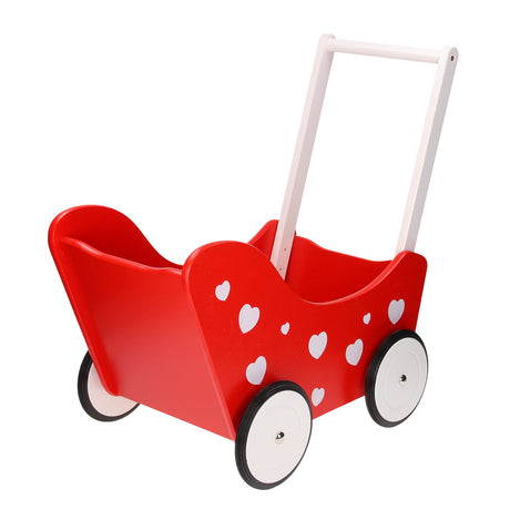Playwood Puppenwagen rot mit Herzen