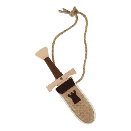 Playwood Holzdolch Luxus – Ritterspielzeug mit Scheide und Burgturm.