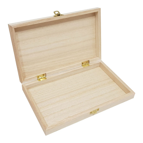 Markenlose Sans-Marque-Stiftbox aus Paulownia-Holz mit Klappdeckel