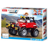 Sluban Town Red Jeep Konstruktionsspielzeug für Kinder ab 6 Jahren – Konstruktionsspielzeug Modellbau – Baukasten mit 135 Bausteinen und 1 Minifigur – M38-B0902