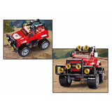 Sluban Town Red Jeep Konstruktionsspielzeug für Kinder ab 6 Jahren – Konstruktionsspielzeug Modellbau – Baukasten mit 135 Bausteinen und 1 Minifigur – M38-B0902