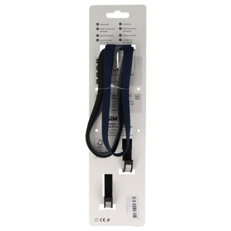 Simson karabijnhaakbinder 71cm zwart blauw antraciet