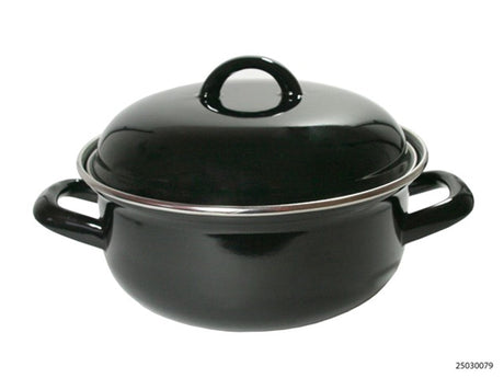 Küchengeräte Emaille schwarze Bratpfanne 24 cm 4,5 l