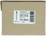 1015650 - doos 5 kg. nagels platte kop 3,5x80 mm | 2 stuks