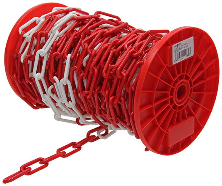 1013674 - kunststof ketting rood wit ø 6mm l 40mm 30m | 30 stuks