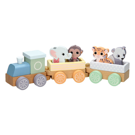 Joueco Holzeisenbahn Wildtiere