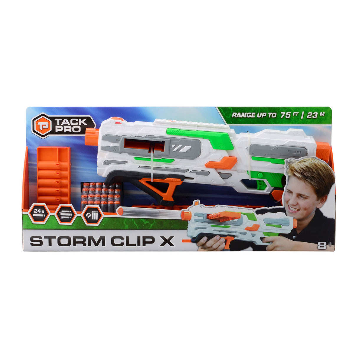 Tack Pro Storm Clip X mit 2 Clips und 24 Darts, 50 cm