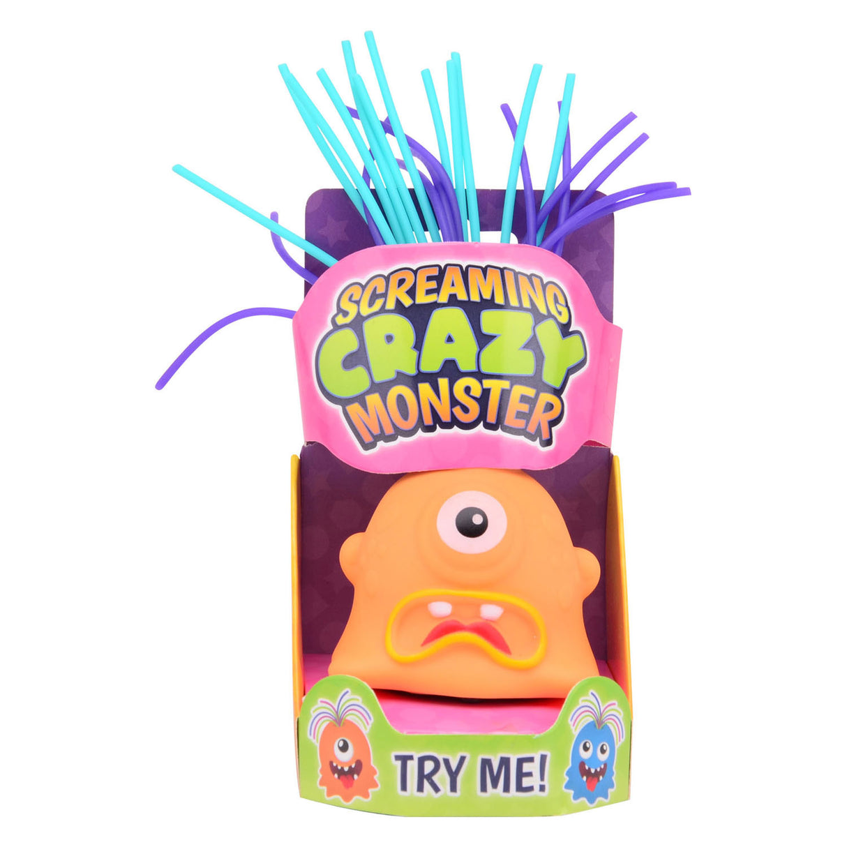 Johntoy schreiendes Monster an den Haaren ziehend