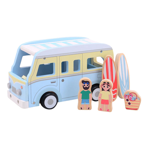 Jouéco Joueco Retro-Strandbus aus Holz mit Zubehör