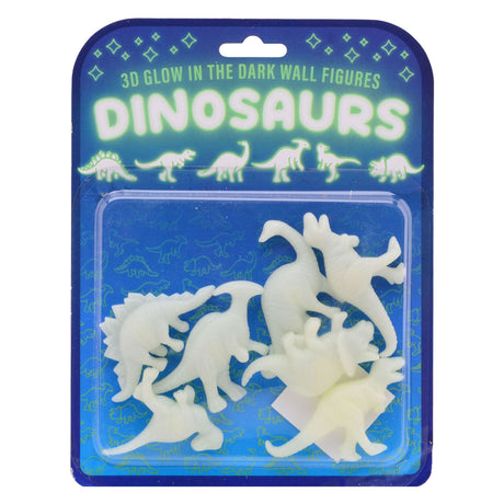 Johntoy im Dunkeln leuchtende 3D-Wanddinosaurier, 7-teilig.