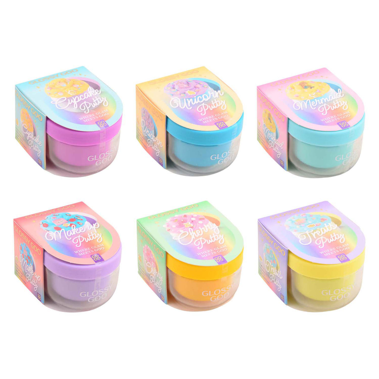 Johntoy Glossygoo Beauty Putty Display (6 Sortiert, 36 Stück)