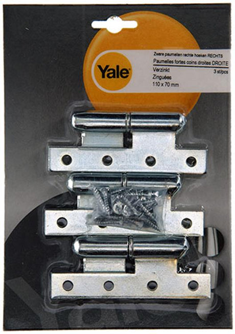 Yale 1019143 - 3 zware paumell.verz.rechte hoek rechts 110x70mm | 2 stuks