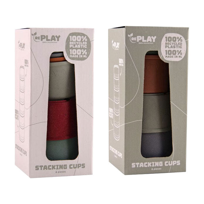 Happy World Stapelbecher aus 100 % recyceltem Kunststoff – 10 Stück.