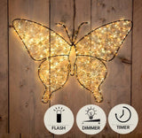 Anna's collection verlichte vlinder 43cm 600led ip44 met flitsfunctie timer dimmer