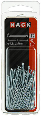 Mack 1017175 - nagel ronde kop staal gehard 45 gr 1,6 x 25 mm | 10 stuks