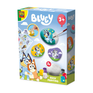 Ses creative bluey - Steine bemalen - Happy Stones - Basteln - für Kinder ab 3 Jahren - 5 Steine und 23 Aufkleber