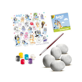 Ses creative bluey - Steine bemalen - Happy Stones - Basteln - für Kinder ab 3 Jahren - 5 Steine und 23 Aufkleber