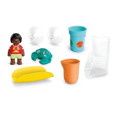 Playmobil Junior Aqua – Wasserfallbecken mit Rutsche – langlebiges Badespielzeug mit Rutsche und Wasserfall – 71775