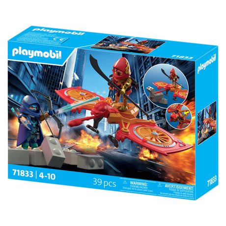 Playmobil | Helden | Held Drohne vs. böser Ninja | Spielzeug ab 5 Jahren | Geschenk für Kinder | mit Drohnen-Spielfiguren für abenteuerliche Rollenspiele | 71833