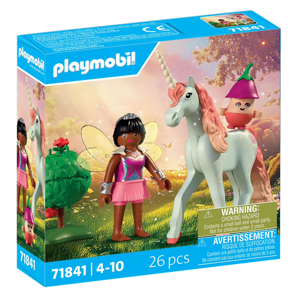 Playmobil | magische Einhörner | Sammlerstück Einhorn Rose mit Fee | fantasievolles Spielset für Einhorn-Fans | austauschbare Accessoires mit zauberhaften Details | perfektes Geschenk für Kinder ab 4 Jahren | 71841