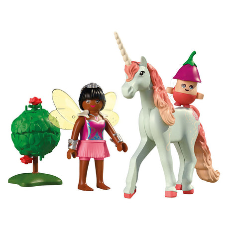 Playmobil | magische Einhörner | Sammlerstück Einhorn Rose mit Fee | fantasievolles Spielset für Einhorn-Fans | austauschbare Accessoires mit zauberhaften Details | perfektes Geschenk für Kinder ab 4 Jahren | 71841