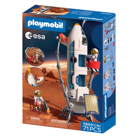Playmobil Space ESA Mars-Forschungsrakete | modulare Rakete mit Startrampe und 2 Astronauten | hochwertiges Weltraum-Spielzeugset | für Kinder ab 4 Jahren | 72011