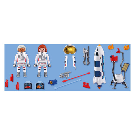 Playmobil Space ESA Mars-Forschungsrakete | modulare Rakete mit Startrampe und 2 Astronauten | hochwertiges Weltraum-Spielzeugset | für Kinder ab 4 Jahren | 72011