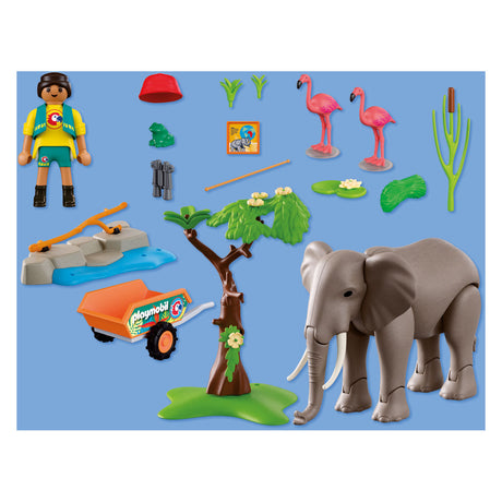Playmobil Animals Friends Elefant mit Tierpfleger – 72068
