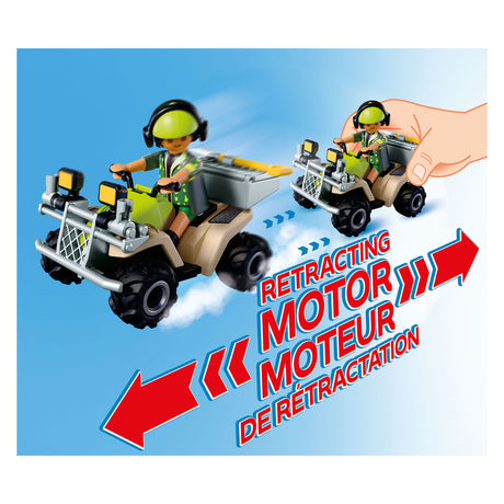 Playmobil | Dinosaurier | Dinosaurier-Versteck | Dino-Entdecker mit Quad, Baby-T-Rex und Baby-Brachiosaurus | Kinderspielzeug für Kinder ab 4 Jahren | 72069