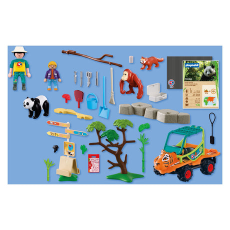 Playmobil animals friends dierentuin dierenverzorger met voertuig - 72072