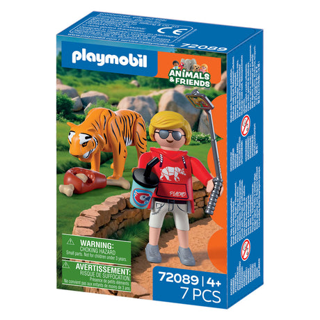 Playmobil animals friends dierentuin tijger en bezoeker -72089