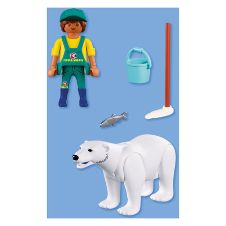 Playmobil animals friends dierentuin ijsbeer en dierenverzorger - 72090